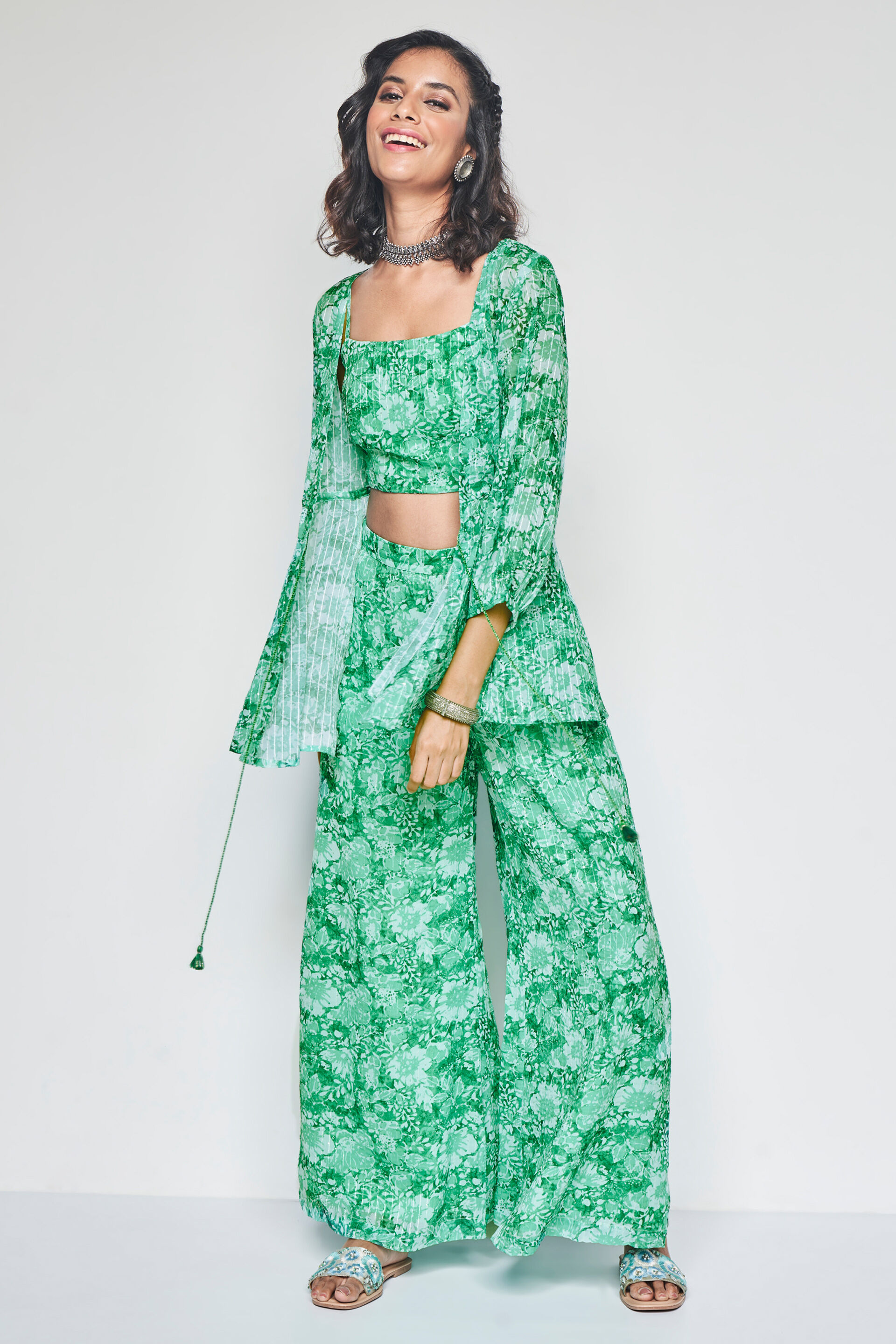 Seafoam Shrug Set, Green, image 2